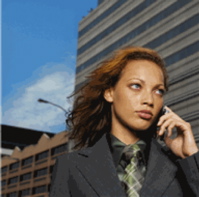 Business woman on cell phone